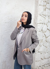 padded long blazer